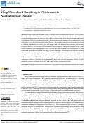 Cover page: Sleep Disordered Breathing in Children with Neuromuscular Disease.