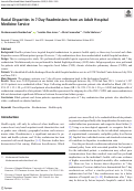 Cover page: Racial Disparities in 7-Day Readmissions from an Adult Hospital Medicine Service