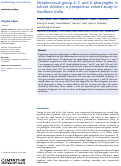 Cover page: Streptococcal group A, C and G pharyngitis in school children: a prospective cohort study in Southern India.