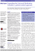 Cover page: Expanding the Universal Medication Schedule: a patient-centred approach.