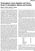 Cover page: Stratospheric ozone depletion and future levels of atmospheric chlorine and bromine