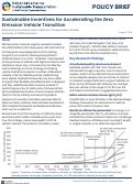 Cover page of Sustainable Incentives for Accelerating the Zero Emission Vehicle Transition