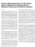 Cover page: Genome-Wide Sequencing of 41 Rice (Oryza sativa L.) Mutated Lines Reveals Diverse Mutations Induced by Fast-Neutron Irradiation