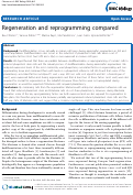 Cover page: Regeneration and reprogramming compared