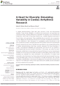 Cover page: A Heart for Diversity: Simulating Variability in Cardiac Arrhythmia Research