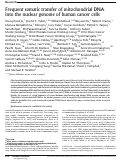 Cover page: Frequent somatic transfer of mitochondrial DNA into the nuclear genome of human cancer cells