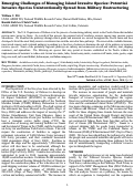 Cover page: Emerging Challenges of Managing Island Invasive Species: Potential Invasive Species Unintentionally Spread from Military Restructuring