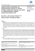 Cover page: Implementation leadership and implementation climate in context: A single organization intrinsic case study for implementation of digital measurement-based care.