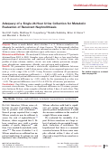 Cover page: Adequacy of a Single 24-Hour Urine Collection for Metabolic Evaluation of Recurrent Nephrolithiasis