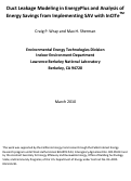 Cover page: Duct Leakage Modeling in EnergyPlus and Analysis of Energy Savings from Implementing SAV with InCITeTM