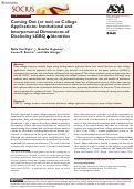 Cover page: Coming Out (or not) on College Applications: Institutional and Interpersonal Dimensions of Disclosing LGBQ+ Identities