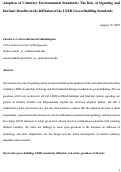 Cover page: Adoption of Voluntary Environmental Standards: The Role of Signaling and Intrinsic Benefits in the Diffusion of the LEED Green Building Standards.