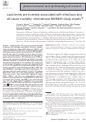 Cover page: Lipid levels are inversely associated with infectious and all-cause mortality: international MONDO study results 1