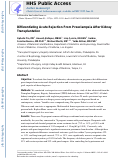 Cover page: Differentiating Acute Rejection From Preeclampsia After Kidney Transplantation.