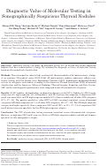 Cover page: Diagnostic value of molecular testing in sonographically suspicious thyroid nodules