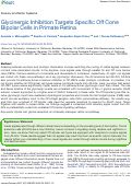 Cover page: Glycinergic Inhibition Targets Specific Off Cone Bipolar Cells In Primate Retina