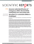 Cover page: Genome-wide identification of endogenous RNA-directed DNA methylation loci associated with abundant 21-nucleotide siRNAs in Arabidopsis.