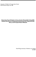 Cover page: Measuring Travel Behavior of Low-Income Households Using GPS-Enabled Cell Phones; Multimodal Monitoring with Integrated GPS, Diary and Prompted Recall Methods