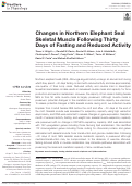 Cover page: Changes in Northern Elephant Seal Skeletal Muscle Following Thirty Days of Fasting and Reduced Activity.