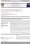 Cover page: Factors associated with poor quality of life among cervical cancer survivors: Implications for clinical care and clinical trials