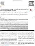 Cover page: Women Know Best—Findings from a Thematic Analysis of 5,214 Surveys of Abortion Care Experience