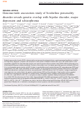 Cover page: Genome-wide association study of borderline personality disorder reveals genetic overlap with bipolar disorder, major depression and schizophrenia