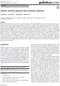 Cover page: Genomic selection using principal component regression