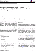 Cover page: Social Tools And Rules for Teens (The START Program): Program Description and Preliminary Outcomes of an Experiential Socialization Intervention for Adolescents with Autism Spectrum Disorder