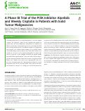 Cover page: A Phase IB Trial of the PI3K Inhibitor Alpelisib and Weekly Cisplatin in Patients with Solid Tumor Malignancies.