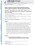 Cover page: APOE moderates the effect of hippocampal blood flow on memory pattern separation in clinically normal older adults