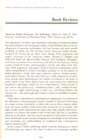 Cover page: American Indian Literature: An Anthology. Edited by Alan R. Velie.