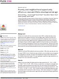 Cover page: Poverty and neighborhood opportunity effects on neonate DNAm developmental age.