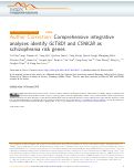 Cover page: Author Correction: Comprehensive integrative analyses identify GLT8D1 and CSNK2B as schizophrenia risk genes