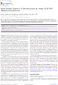 Cover page: Draft Genome Sequence of Microbacterium sp. Strain UCD-TDU (Phylum Actinobacteria)