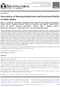 Cover page: Association of Hearing Impairment and Emotional Vitality in Older Adults