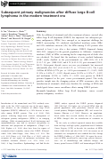 Cover page: Subsequent primary malignancies after diffuse large B-cell lymphoma in the modern treatment era.