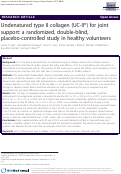 Cover page: Undenatured type II collagen (UC-II®) for joint support: a randomized, double-blind, placebo-controlled study in healthy volunteers