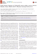 Cover page: Draft Genome Sequence of Salmonella enterica subsp. enterica Serovar Blockley Strain CRJJGF_00147 (Phylum Gammaproteobacteria)