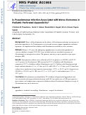 Cover page: Is Pseudomonas infection associated with worse outcomes in pediatric perforated appendicitis?