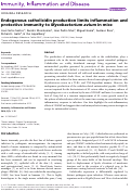 Cover page: Endogenous cathelicidin production limits inflammation and protective immunity to Mycobacterium avium in mice