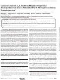 Cover page: Calcium Channel α2δ1 Proteins Mediate Trigeminal Neuropathic Pain States Associated with Aberrant Excitatory Synaptogenesis*