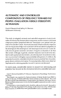 Cover page: Automatic and Controlled Components of Prejudice Toward Fat People: Evaluation Versus Stereotype Activation