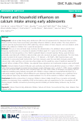 Cover page: Parent and household influences on calcium intake among early adolescents.