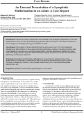 Cover page: An Unusual Presentation of a Lymphatic  Malformation in an Adult: A Case Report