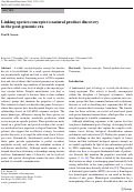 Cover page: Linking species concepts to natural product discovery in the post-genomic era