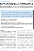 Cover page: Limits of ligand selectivity from docking to models: in silico screening for A(1) adenosine receptor antagonists.