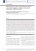 Cover page: Maximizing the benefits and minimizing the risks of intervention programs to address micronutrient malnutrition: symposium report