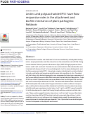 Cover page: Lectins and polysaccharide EPS I have flow-responsive roles in the attachment and biofilm mechanics of plant pathogenic Ralstonia.