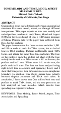 Cover page of Tone melody and tense, mood, aspect marking in in Gua