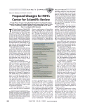 Cover page: Proposed changes for NIH's Center for Scientific Review. Panel on Scientific Boundaries for Review. Center for Scientific Review Advisory Committee, National Institutes of Health.